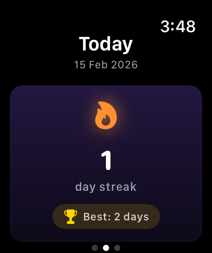 Layered Skincare timer running on Apple Watch with countdown