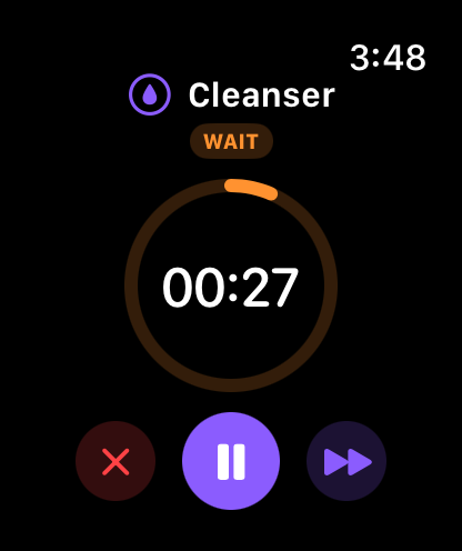 Layered Skincare wait phase on Apple Watch