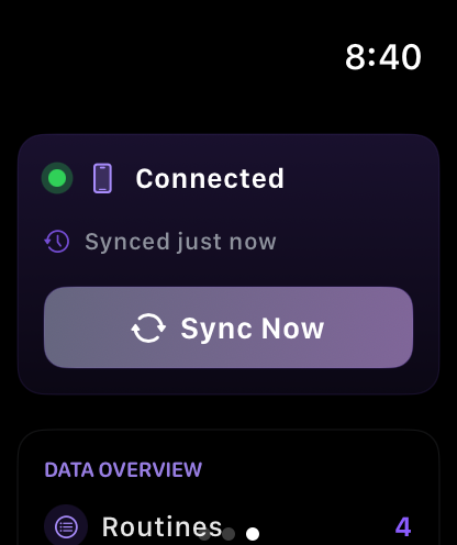 Layered Skincare routine completion summary on Apple Watch